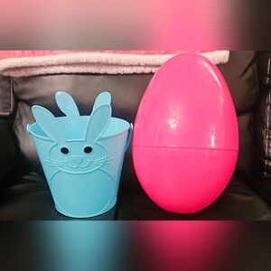 Easter Bunny Pail & Large Pink Egg Set